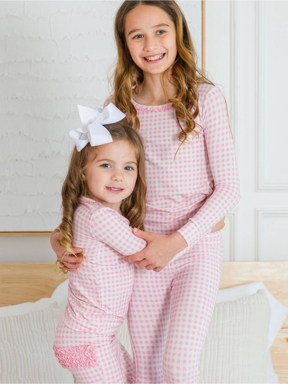 Rufflebutts Softsnooze Kids Pink Gingham Pajama Set 18-24 months 2T 3T 4T
